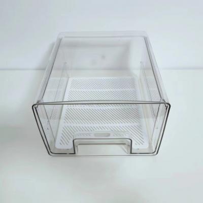 Transparent PET Plastic Refrigerator Drawer Organizer Box with Drainage Filter