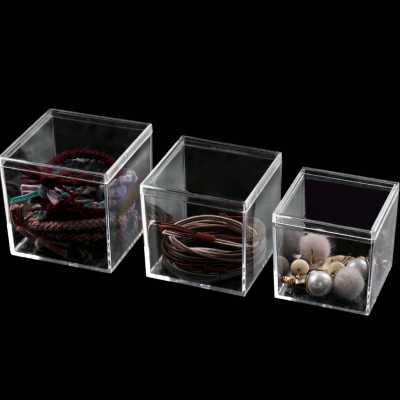 Clear Square Candy Box with Lid – Food Grade Plastic Cube Containers for Candy, Nuts, Jewelry & Gift Packaging