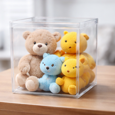 12x12x12cm Transparent Acrylic Cube Storage Box for Toys, Candy & Gift Packaging – Custom Printed Retail Container