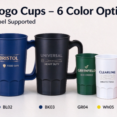 14 oz Reusable Plastic Beer Mug with Handle – Custom Promotional PP Cup