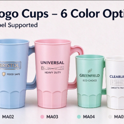 16 oz Reusable Plastic Beer Mug with Handle – Custom Promotional PP Drinkware